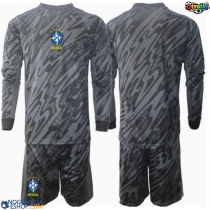 Otroški Nogometni dresi Brazilija Vratar Gostujoči Copa America 2024 Dolgi Rokav (+ Kratke hlače)